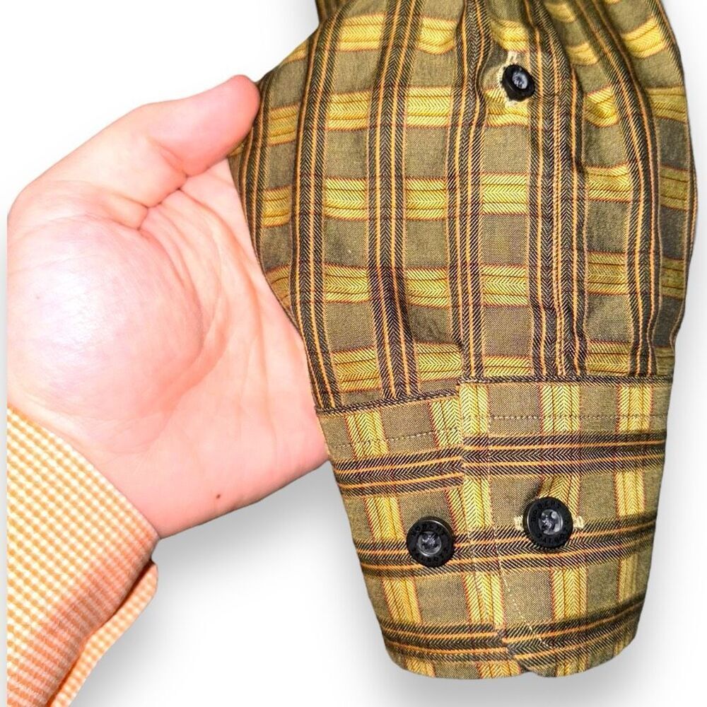 Robert Talbott Green Check Button Down Shirt Size… - image 5